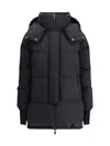 Herno Long Length Quilted Hooded Down Jacket In Blue