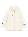 Herno Hooded Medium-length Wool Down Jacket With Zip In Neutral