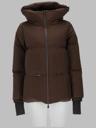 Herno Women's Hooded Puffer Jacket In Brown