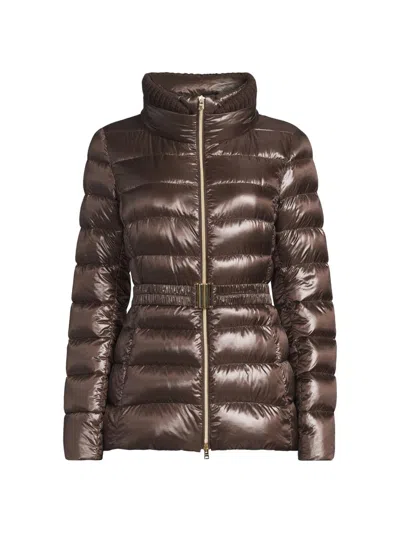 Herno Women's Iconico Claudia Quilted Down Jacket In Brown