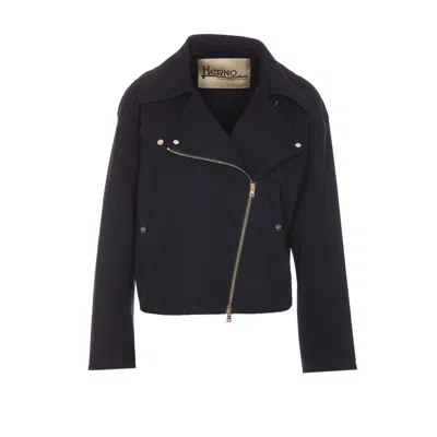 Herno First-act Biker Jacket In Black