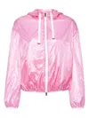 Herno Logo-patch Taffeta Jacket In 4015 Rosa