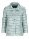 Herno Long Sleeved Quilted Down Jacket In Gray