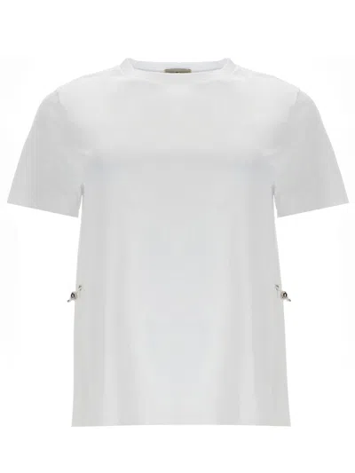 Herno Women's Jersey, Chic Cotton Jersey And Taffeta T-shirt In White