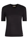 Herno T-shirt In Glam Knit Effect In Blue