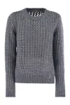 Herno Knitwear In Alpaca And Wool Yarn In Avio