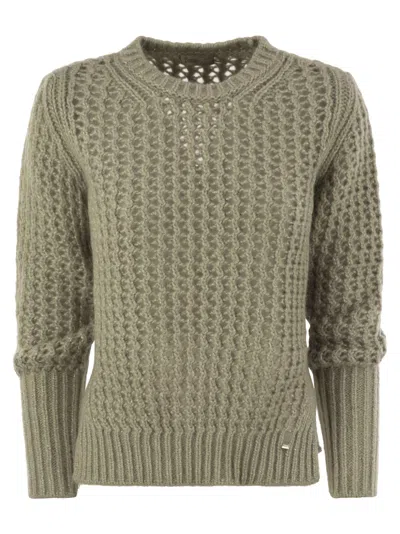 Herno Women Knitwear In Alpaca And Wool Yarn In Beige