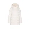 Herno Women Lady Alternative Fur And Satin A-shape Down Jacket In White