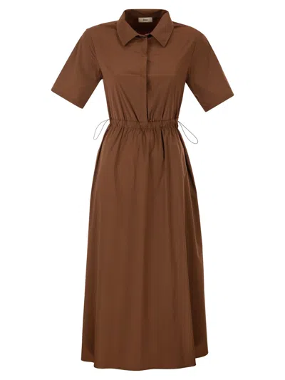 Herno Women Light Stretch Nylon Dress In Brown