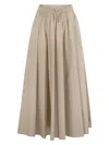 Herno Women Maxi Beige Dress With Drawstring In Stretch Polyamide Woman In Neutral