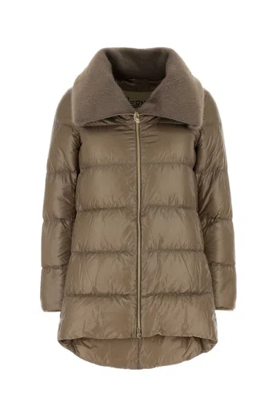 Herno Women's Lightweight Down Jacket In Brown