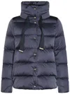 Herno Blue Polyester Full-length Jacket In Blue