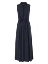 Herno Drawstring Waist Sleeveless Maxi Shirt Dress