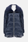 Herno Women Long Down Jacket In Blue