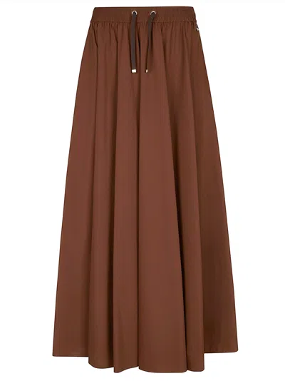 Herno Women's Loose Fit Skirt With Drawstring Waist In Brown