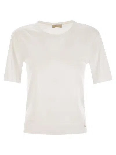 Herno Women Lyocell And Cotton T-shirt In White