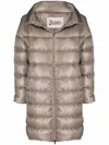 Herno Down-feather Mid-length Coat In Brown
