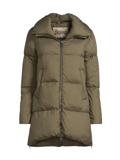 Herno Women's Matte Down Puffer Jacket In Green