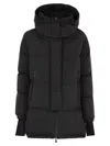 Herno Women Medium 2-layer Hooded Down Jacket In Black
