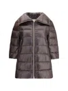 Herno Women Midi Down Jacket In Brown