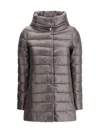Herno Women Midi Down Jacket In Brown