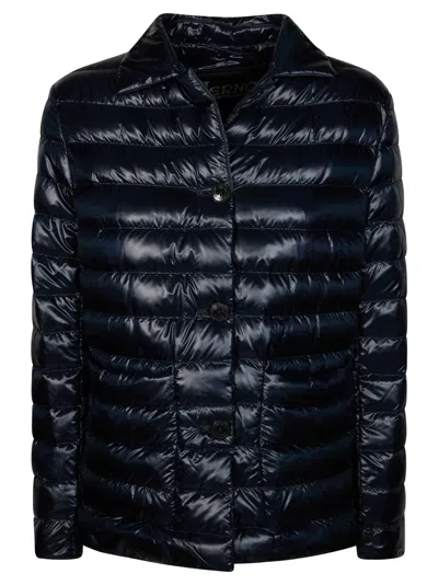 Herno Women's Mini Puffer Jacket With Buttons In Blue