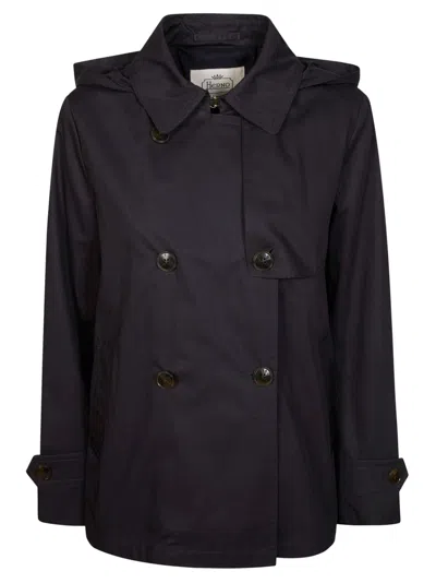 Herno Women's Mini Trench Short Jacket In Blue