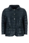 Herno Blue Down Jacket With Collar And Branded Buttons In Polyamide Woman In Blue