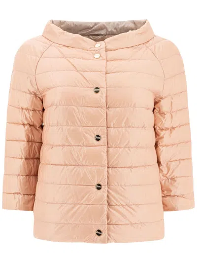 Herno Women Nylon Lightweight Reversible Cape In Pink