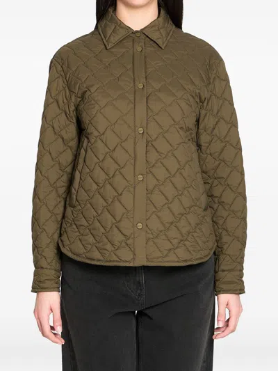 Herno Short Collared Jackets Long Sleeves Pockets In Green