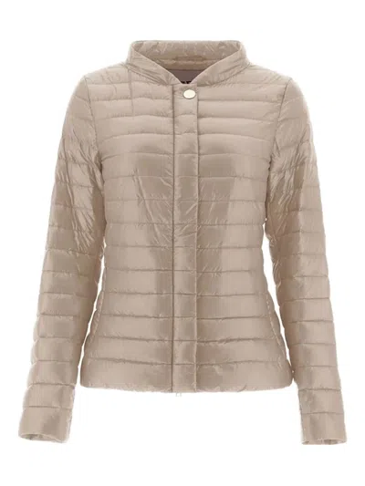 Herno Women's Nylon Short Down Jacket In Gray