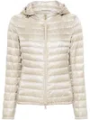 Herno Women Nylon Short Down Jacket In Metallic