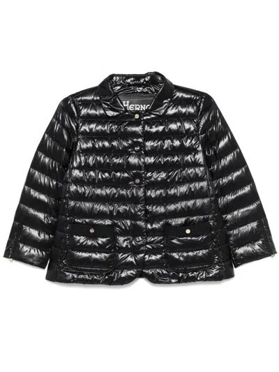 Herno Women Nylon Short Down Jacket In Black