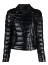 Herno Nylon Ultralight Biker Padded Jacket In Black