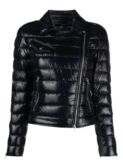HERNO WOMEN'S NYLON ULTRALIGHT BIKER PADDED JACKET