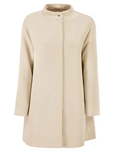 Herno Women Overcoat With All-over Sequins In Animal Print
