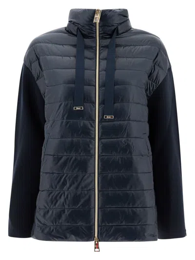 Herno Panelled Drawstring Jacket In Blue