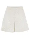 Herno Women Perforated Shorts With Geometric Shapes In White
