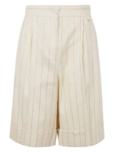 HERNO WOMEN'S PINSTRIPES MAXI BERMUDA PANTS SHORTS