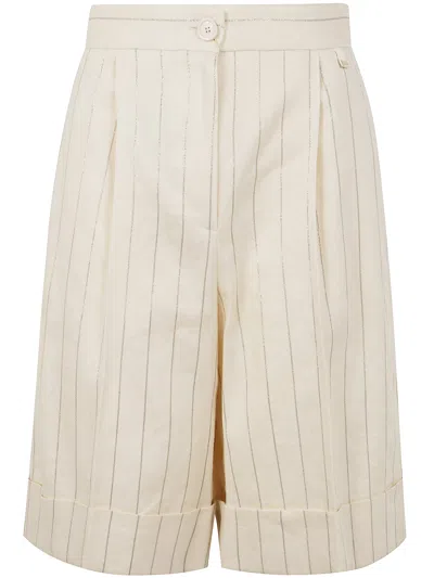 HERNO HERNO WOMEN PINSTRIPES MAXI BERMUDA PANTS