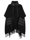 Herno Wool And Nylon Cape In Black