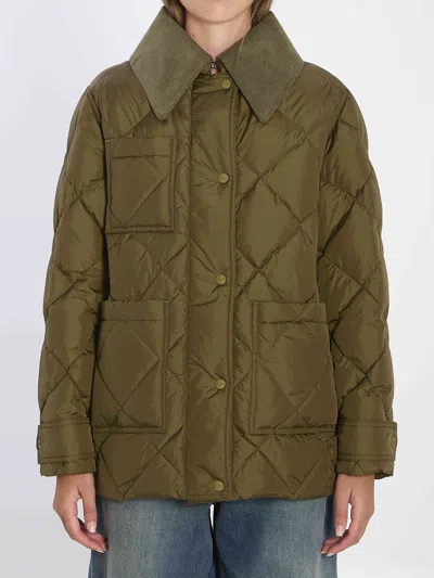 Herno Women Quilted Down Jacket In Green