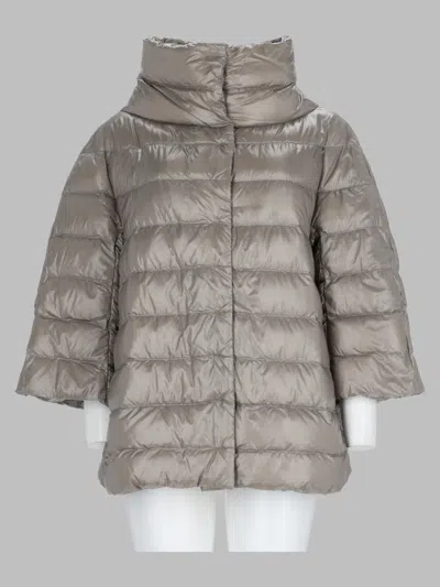 Herno Women's Quilted Mini Trench Coat In Gray