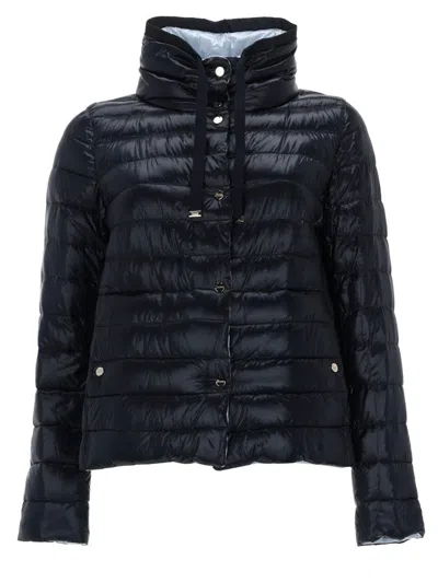 Herno Women's Quilted Puffer Jacket With High Neck In Blue