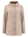 Herno Reversible Button-up Padded Down Jacket In Beige
