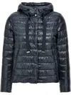 Herno Puffer Jacket Lightweight Drawstring Hood In Blue