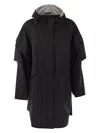Herno "removable Sleeve Cape Coat In Black