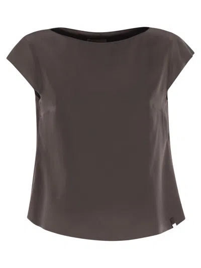 HERNO HERNO WOMEN RESORT BLOUSE IN SATIN ENVERS