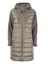 Herno Women Resort Down Jacket In Ultralight Nylon And Mesh In Gray