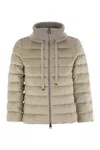 Herno Quilted Jacket In Chantilly Velvet In Beige